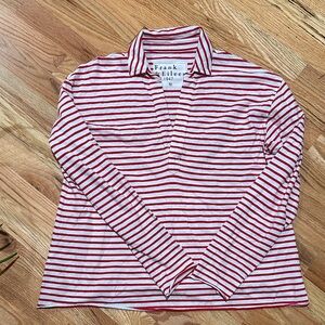 Frank & Eileen Classic Red and White Striped Top